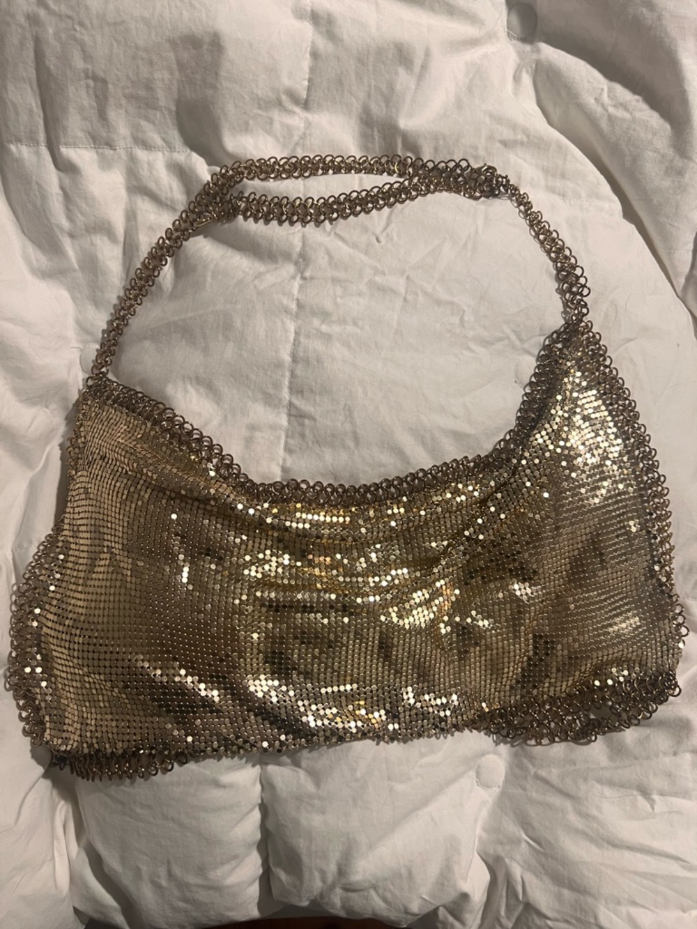 12th Tribe Metallic Gold Chainmail Halter Top - Picture 5 of 6